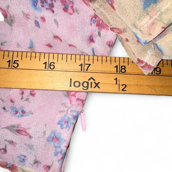 Stellah Floral Puff Sleeve dress - Pink and Cream - Picture 7 of 10